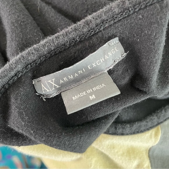 A/x Armani Exchange Black Long Sleeved Embroidered Beaded Shirt - Picture 6 of 7